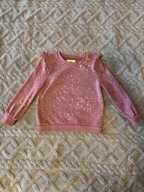 OshKosh B'gosh Dusty Pink Floral Ruffle Shoulder Sweatshirt